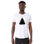 Tshirthane Meowy Christmas Beyaz Bisiklet Yaka Erkek T-shirt