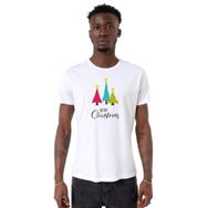 Tshirthane Merry Christmas Beyaz Bisiklet Yaka Erkek T-shirt