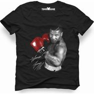 Tshirthane Mike Tyson İmza Siyah Erkek T-shirt