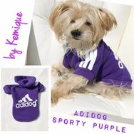 Tshirthane Mor Sporty Duo Adidog Sweatshirt