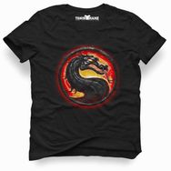 Tshirthane Mortal Kombat logo Siyah Erkek T-shirt