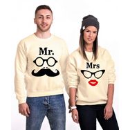 Tshirthane Mrmrs Glasses 2'li Sevgili Sweatshirt