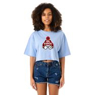 Tshirthane Oh Fudge Christmas Bebe Mavi Kadın Crop