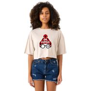 Tshirthane Oh Fudge Christmas Bej Kadın Crop
