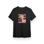 Tshirthane P17203S5261 Monogatari Anime Hitagi Senjougahara Lettern Poster Siyah Kısa Kol Erkek T-shirt