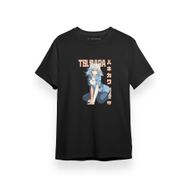 Tshirthane P17326S7659 Monogatari Anime Hanekawa Tsubasa Poster Siyah Kısa Kol Erkek T-shirt