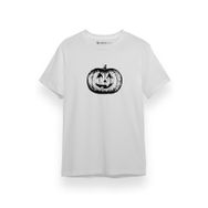 Tshirthane P17722S1817 Halloween Pumpkin Smile Kısa Kol Erkek Beyaz T-shirt