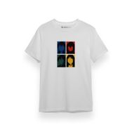 Tshirthane P17745S7258 Erased Anime All Main Character Minimal Colorful Art Beyaz Erkek T-shirt