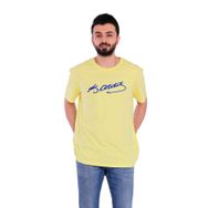 Tshirthane P18107S1208 Sarı Lacivert Atatürk İmza Kısa Kol Sarı Slim Fit Erkek T-shirt