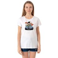 Tshirthane P18603S6816 Bisiklet Yaka Beyaz Kadın T-shirt