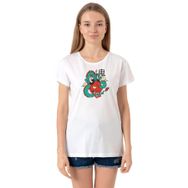Tshirthane P18740S8149 Bisiklet Yaka Beyaz Kadın T-shirt