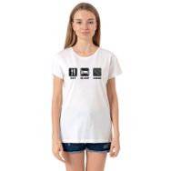 Tshirthane P18804S9290 Bisiklet Yaka Beyaz Kadın T-shirt