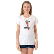 Tshirthane P18826S2822 Bisiklet Yaka Beyaz Kadın T-shirt