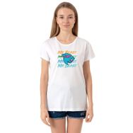 Tshirthane P19161S1516 Bisiklet Yaka Beyaz Kadın T-shirt