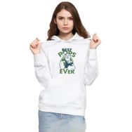 Tshirthane P19507S1573 Popeye Best Pops Ever Beyaz 3ip Kapüşonlu Kadın Sweatshirt