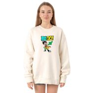 Tshirthane P19724S9062 Teen Titans Go Robin Ekru 2ip Kadın Sweatshirt