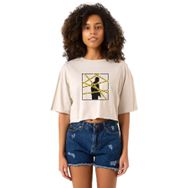 Tshirthane P19810S3750 The Mentalist Crime Scene Tape Bej Kadın Crop