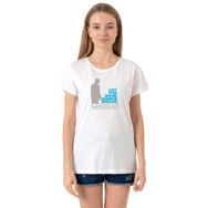 Tshirthane P19823S2276 Bisiklet Yaka Beyaz Kadın T-shirt