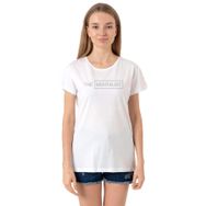Tshirthane P19846S6971 Bisiklet Yaka Beyaz Kadın T-shirt