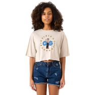 Tshirthane P19902S3185 The Smurfs Original Gargamel Bej Kadın Crop