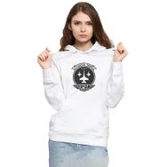 Tshirthane P19934S8474 Top Gun Maverick Fighter Town Beyaz 3ip Kapüşonlu Kadın Sweatshirt