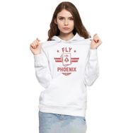 Tshirthane P19959S899 Top Gun Maverick Fly Like a Phoenix Beyaz 3ip Kapüşonlu Kadın Sweatshirt