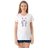 Tshirthane P20123S5588 Bisiklet Yaka Beyaz Kadın T-shirt