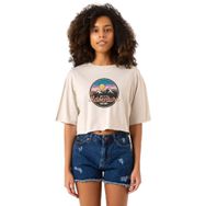 Tshirthane P20160S9673 And So The Adventure Begins Bej Kadın Crop
