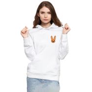 Tshirthane P20175S1645 Bad Bunny Halloween Beyaz Kadın Kapüşonlu Sweatshirt