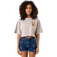 Tshirthane P20194S534 Bad Bunny Halloween Taş Rengi Kadın Crop