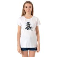 Tshirthane P20231S2220 Bisiklet Yaka Beyaz Kadın T-shirt