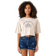 Tshirthane P20350S6061 Pall Mall Logo Bej Kadın Crop