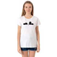 Tshirthane P20550S2725 Bisiklet Yaka Beyaz Kadın T-shirt