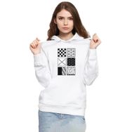 Tshirthane P20832S9241 Demon Slayer Anime Patterns 3ip Kapüşonlu Kadın Beyaz Sweatshirt