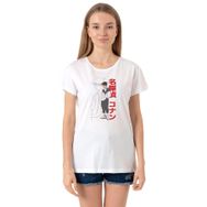 Tshirthane P20968S6014 Bisiklet Yaka Beyaz Kadın T-shirt
