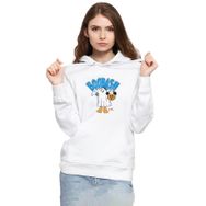Tshirthane P20978S1030 Donal Boobash Halloween 3ip Kapüşonlu Kadın Beyaz Sweatshirt