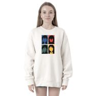 Tshirthane P21011S5157 Erased Anime All Main Character Minimal Colorful Art 2ip Kadın Beyaz Sweatshirt