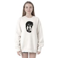 Tshirthane P21023S6318 Erased Anime Black White Silhoette 2ip Kadın Beyaz Sweatshirt