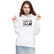 Tshirthane P21333S5592 Horror Character Friends 3ip Kapüşonlu Kadın Beyaz Sweatshirt