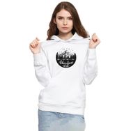 Tshirthane P21821S3090 Let The Adventure Begin 3ip Kapüşonlu Kadın Beyaz Sweatshirt