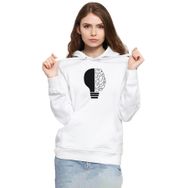 Tshirthane P21846S9142 Lightbulb Brain 3ip Kapüşonlu Kadın Beyaz Sweatshirt