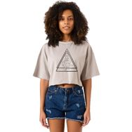 Tshirthane P22567S3131 Princess Mononoke Wolves Taş Rengi Kadın Crop