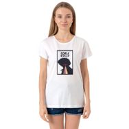 Tshirthane P22749S8649 Bisiklet Yaka Beyaz Kadın T-shirt
