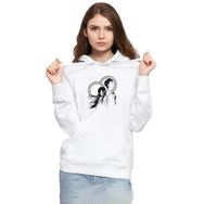 Tshirthane P23016S8398 Steins Gate Okabe and Kurisu Beyaz 3ip Kapüşonlu Kadın Sweatshirt
