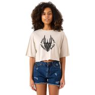 Tshirthane P23238S4407 The Rings Of Power Sketch Bej Kadın Crop