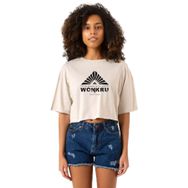 Tshirthane P23451S8886 The100 Wonkru Sembol Bej Kadın Crop