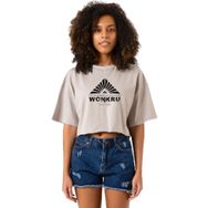 Tshirthane P23454S5628 The100 Wonkru Sembol Taş Rengi Kadın Crop
