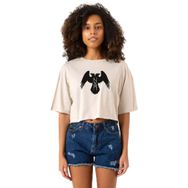 Tshirthane P23480S5881 Thor's Ravens Huginn and Muninn Bej Kadın Crop
