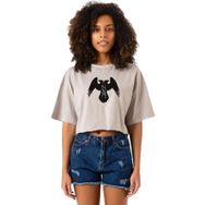 Tshirthane P23483S2051 Thor's Ravens Huginn and Muninn Taş Rengi Kadın Crop