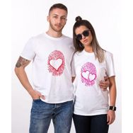 Tshirthane Parmak İzi Kalp 2'li Sevgili T-shirt